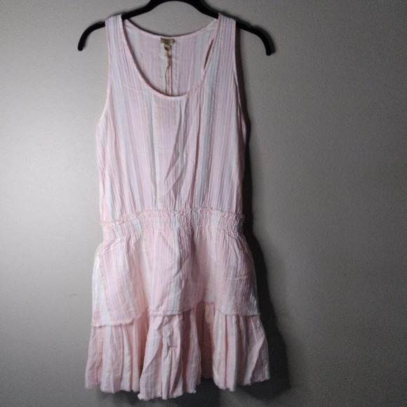 TRUE Craft Striped Tiered Ruffle Dress sz XS - Picture 2 of 8